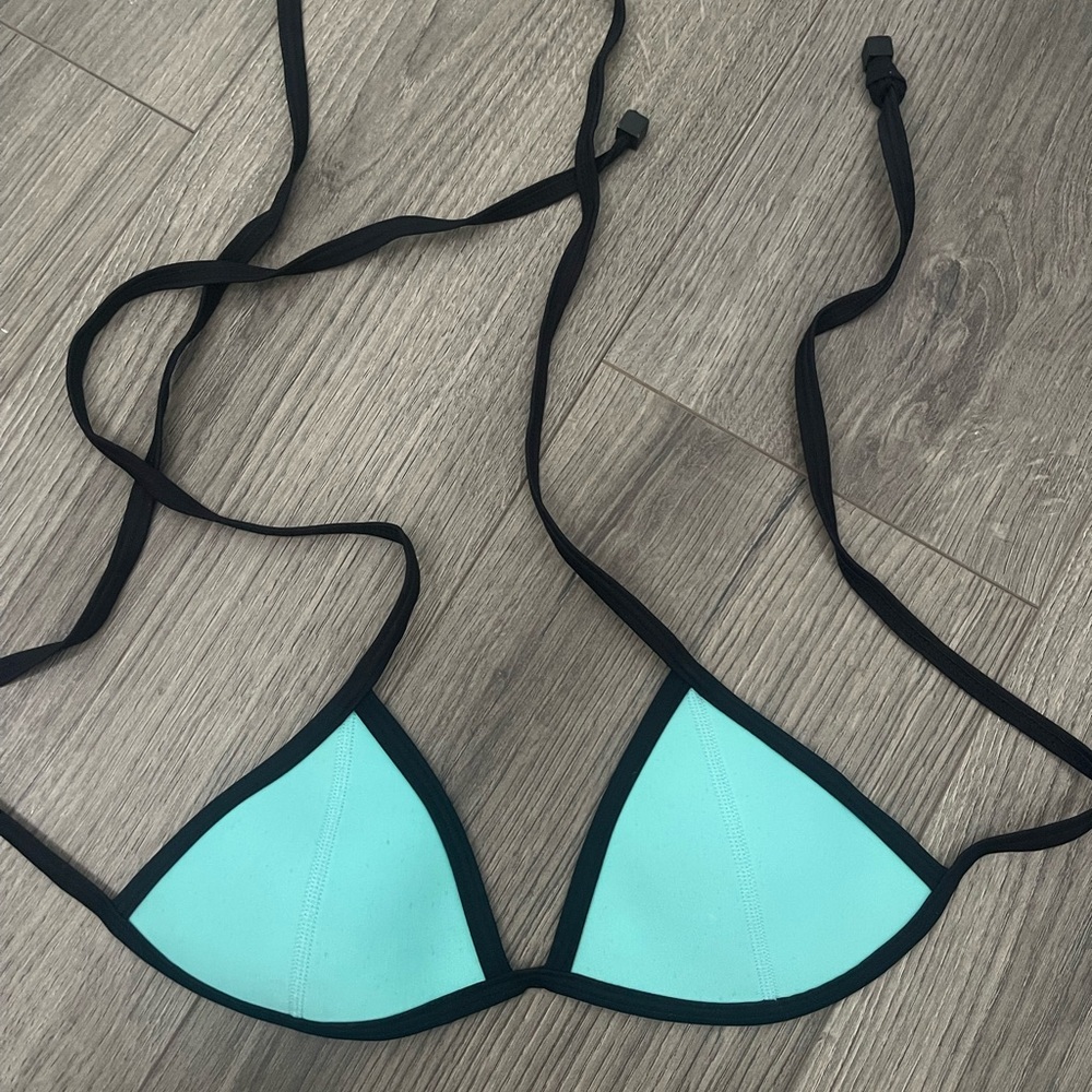 Blue Triangl Bikini Top